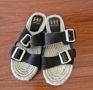 HAUTE HIPPIE Sandals, Brown Suede With Espadrille Soles